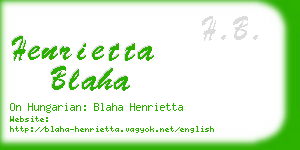 henrietta blaha business card
